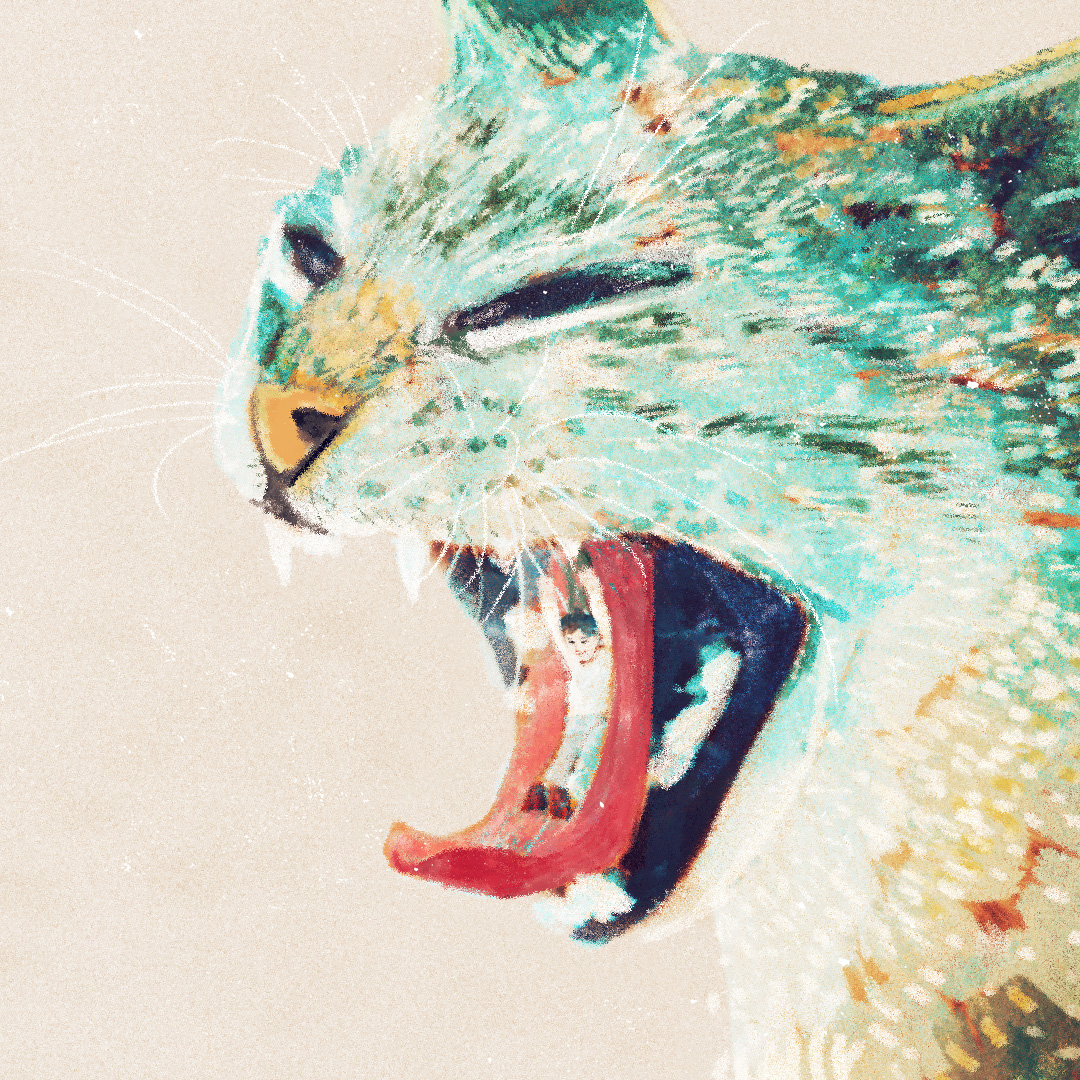 Big Mouth Cat Illustration